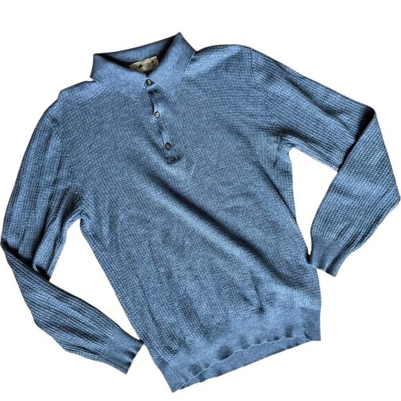 Irish Crone Other - Irish Crone Men's Polo Sweater in Blue Size Medium Preppy